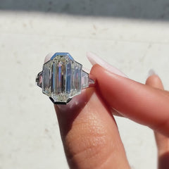 Robert Pelliccia Soft White Elongated Emerald Cut Ring