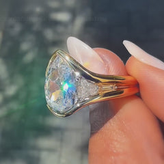 Robert Pelliccia Pear-Shaped Diamond Sculptural Engagement Ring
