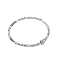 Fope Flex It Prima White Gold Diamond Rondel Bracelet