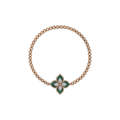 Roberto Coin Princess Flower Malachite and Diamond Stretch Bracelet - Roberto Coin product