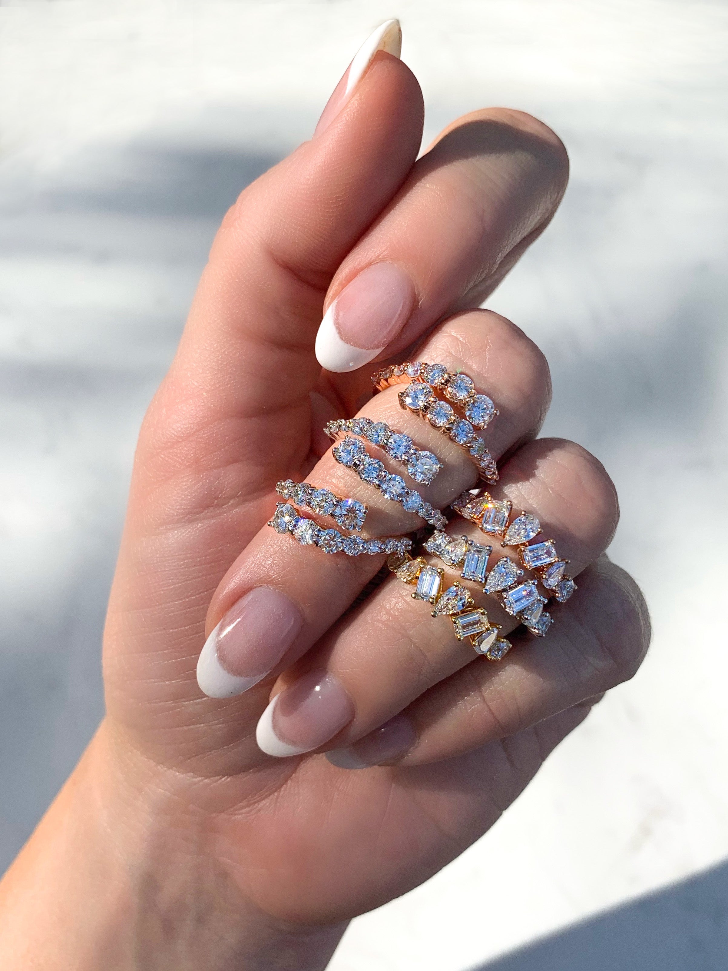 Diamond Bypass Ring in Rose Gold