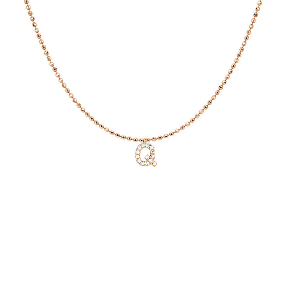 EF Collection Diamond Initial Charm in Yellow gold