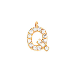 EF Collection Diamond Initial Charm in Rose Gold