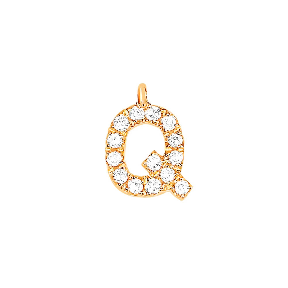 EF Collection Diamond Initial Charm in Yellow gold