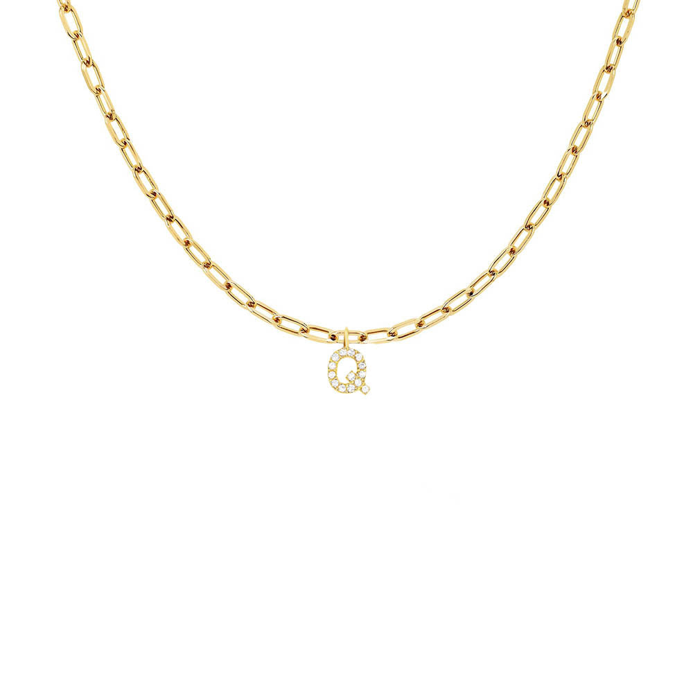 EF Collection Diamond Initial Charm in Yellow gold