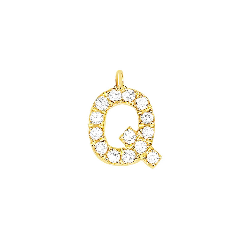 EF Collection Diamond Initial Charm in Yellow gold