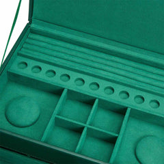 WOLF Sophia Jewelry Box with Drawers in Forest Green