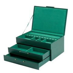 WOLF Sophia Jewelry Box with Drawers in Forest Green
