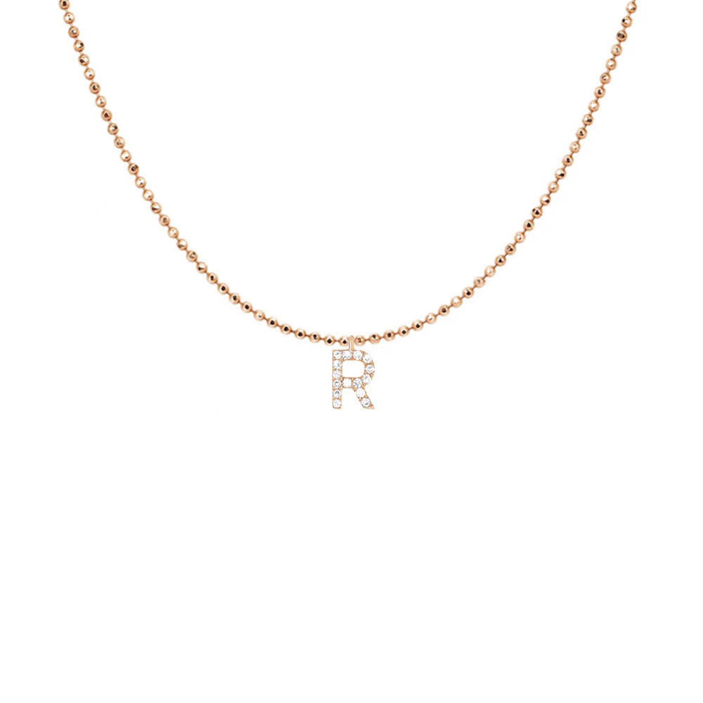 EF Collection Diamond Initial Charm in Yellow gold