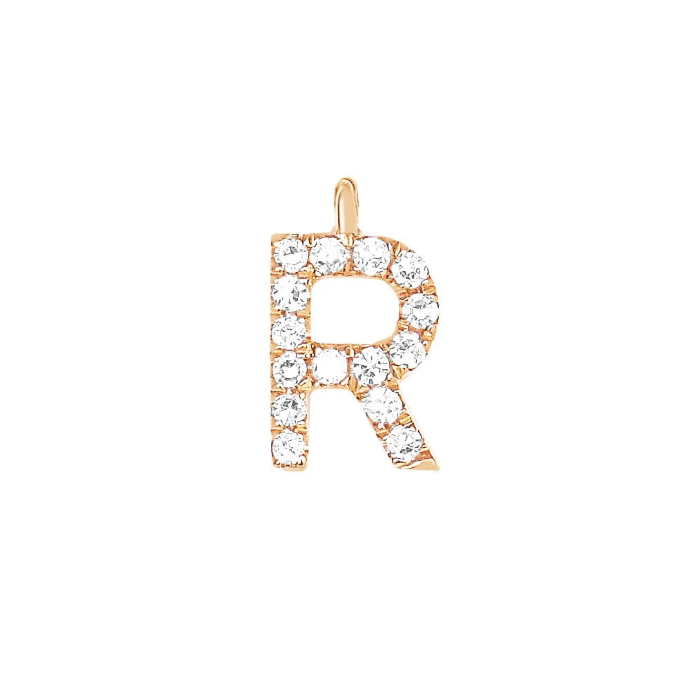 EF Collection Diamond Initial Charm in Yellow gold