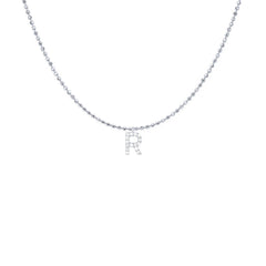 EF Collection Diamond Initial Charm in White gold