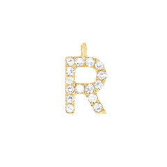 EF Collection Diamond Initial Charm in Yellow gold