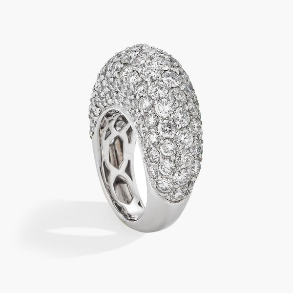 Piranesi Diamond Dome Ring in White Gold