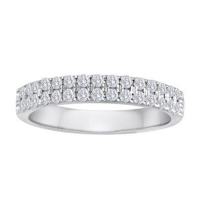 Private Label 14k White Gold 0.75tw Double Row Ladies Wedding Ring - Private Label product