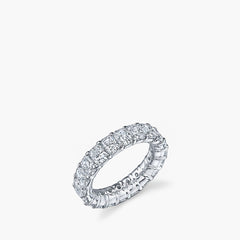 Radiant diamond band side profile showing continuous stone coverage