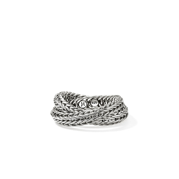 John Hardy Kami Chain Crossover Silver Ring