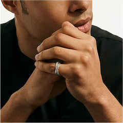 John Hardy Kami Chain Crossover Silver Ring