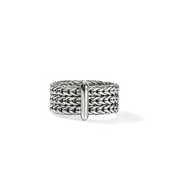 John Hardy Icon Link Silver Bar Ring - 9mm