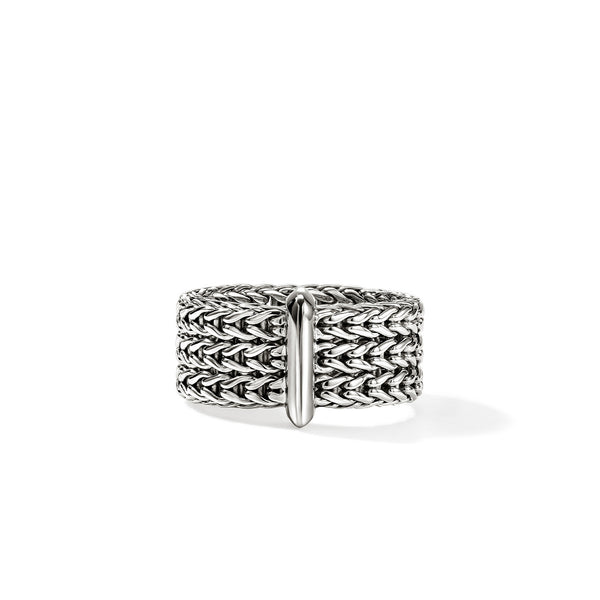 John Hardy Icon Link Silver Bar Ring - 9mm