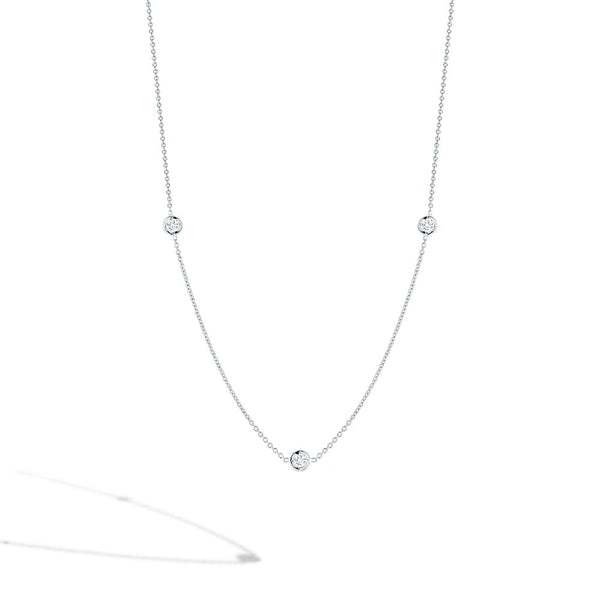 Roberto Coin Diamonds By The Inch Necklace in White Gold - 0.15ctw