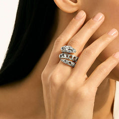 John Hardy Naga Diamond and Sapphire Dragon Double Wrap Ring
