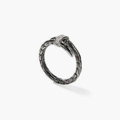 John Hardy Spear Black Rhodium Diamond Wrap Ring