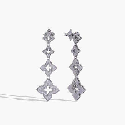 Roberto Coin Diamond Venetian Princess Dangle Earrings in 18K White Gold - Roberto Coin product