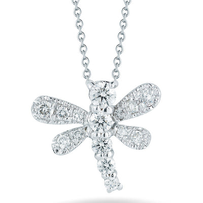 Roberto Coin Tiny Treasures White Gold Diamond Dragonfly Necklace - Roberto Coin product