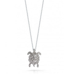 Roberto Coin Tiny Treasures White Gold Diamond Turtle Pendant Necklace