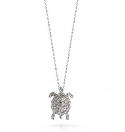 Roberto Coin Tiny Treasures White Gold Diamond Turtle Pendant Necklace - Roberto Coin product