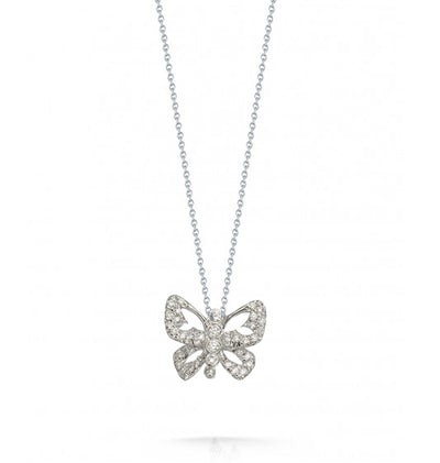 Roberto Coin Tiny Treasures White Gold Diamond Butterfly Pendant Necklace - Roberto Coin product