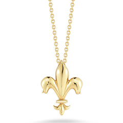 Roberto Coin Tiny Treasures Yellow Gold Fleur De Lis Pendant Necklace