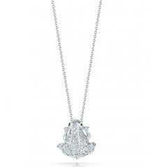Roberto Coin Tiny Treasures White Gold Diamond Green Eyed Frog Pendant Necklace