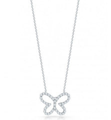 Roberto Coin Tiny Treasures White Gold Butterfly Pendant Necklace