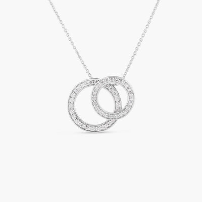 Roberto Coin Tiny Treasures 18k Gold and Diamond Double Circle Necklace - Roberto Coin product