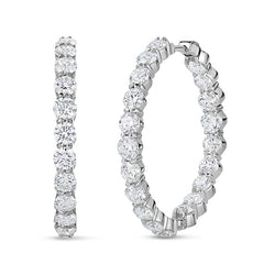 Roberto Coin White Gold Inside Out Diamond Hoop Earrings 5.55ctw
