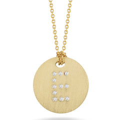 Roberto Coin Tiny Treasures Yellow Gold Diamond Initial Medallion Necklace