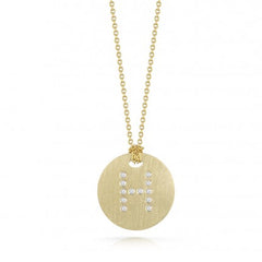 Roberto Coin Tiny Treasures Yellow Gold Diamond Initial Medallion Necklace