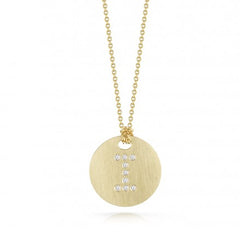 Roberto Coin Tiny Treasures Yellow Gold Diamond Initial Medallion Necklace