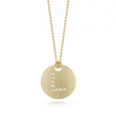 Roberto Coin Tiny Treasures Yellow Gold Diamond Initial Medallion Necklace