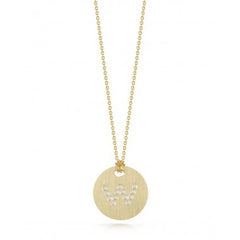Roberto Coin Tiny Treasures Yellow Gold Diamond Initial Medallion Necklace