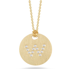 Roberto Coin Tiny Treasures Yellow Gold Diamond Initial Medallion Necklace