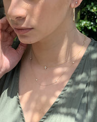 Roberto Coin Tiny Treasures Rose Gold Diamond Cross Necklace