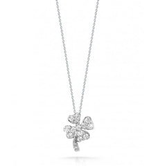 Roberto Coin Tiny Treasures Diamond Clover Pendant Necklace