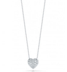 Roberto Coin Tiny Treasures Small Diamond Puffed Heart Necklace