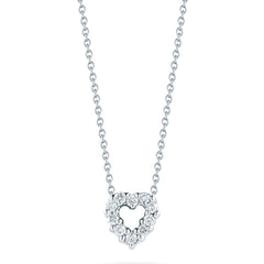 Roberto Coin Tiny Treasures White Gold Diamond Open Heart Necklace