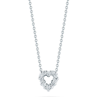 Roberto Coin Tiny Treasures White Gold Diamond Open Heart Necklace - Roberto Coin product