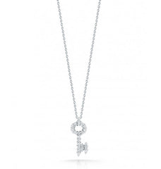 Roberto Coin Tiny Treasures Diamond Key Pendant Necklace