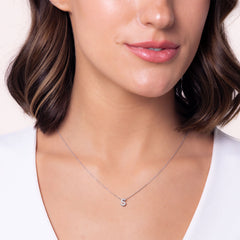 Roberto Coin Tiny Treasures White Gold Diamond Initial Necklace