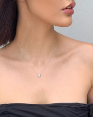 Roberto Coin Tiny Treasures White Gold Diamond Initial Necklace